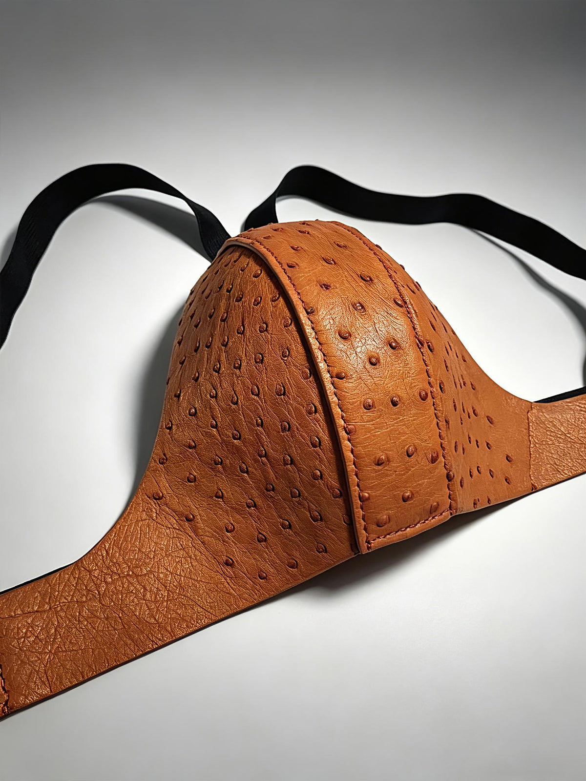 Handmade Ostrich Leather Men's Thong Underwear, Calfskin Lined, Custom Color