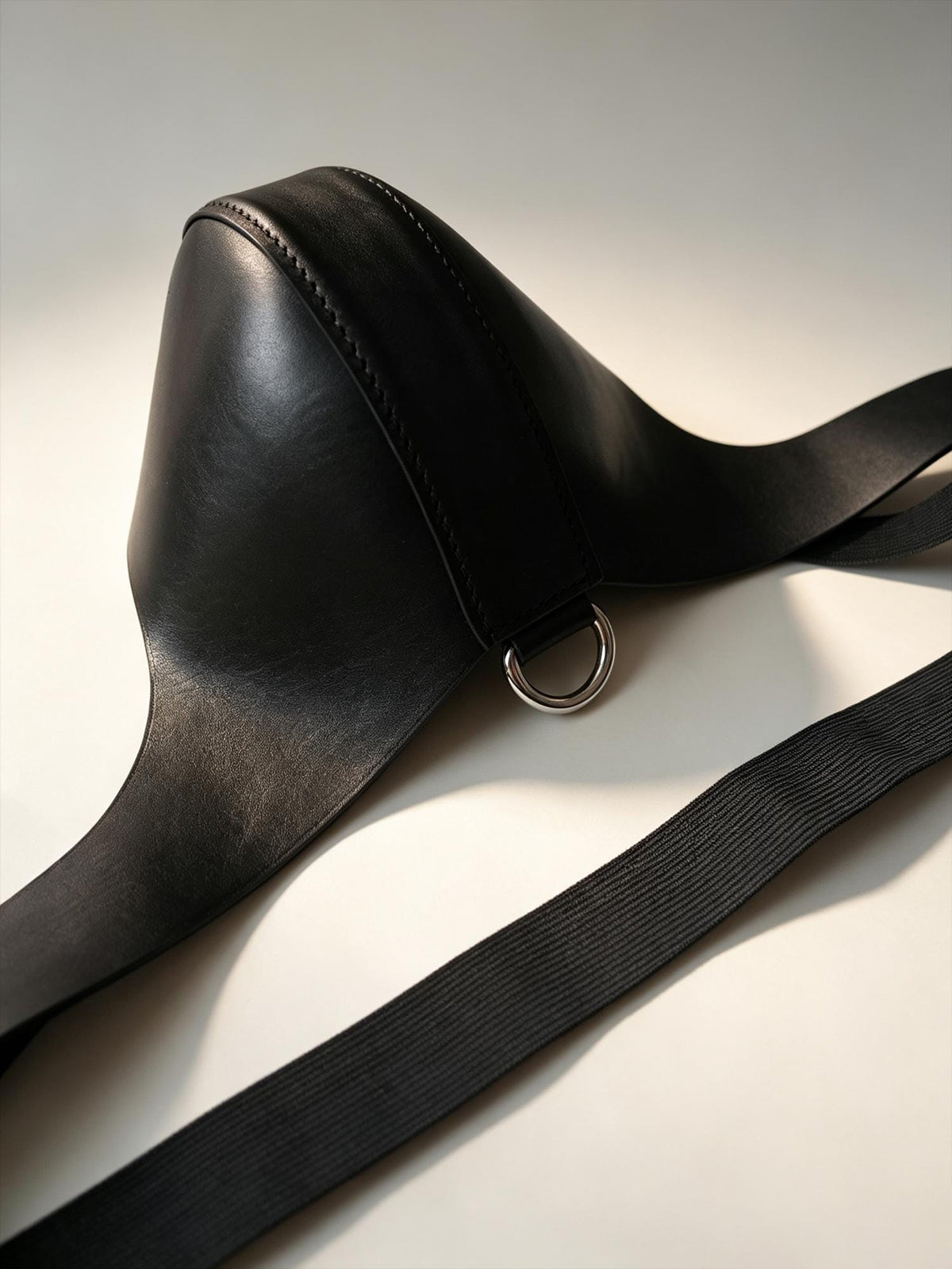 Handmade Personalized Men's black Genuine Leather Thong,3D Pouch G-String,Custom Engraved Calfskin Underwear,Gift for Husband Boyfriend