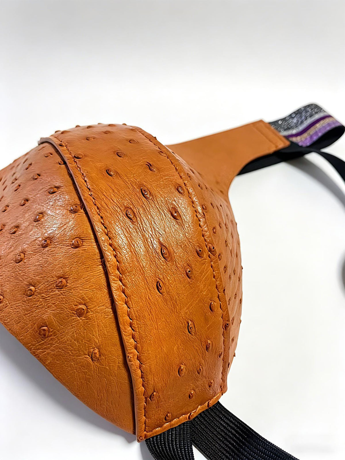 Handmade Ostrich Leather Men's Thong Underwear, Calfskin Lined, Custom Color
