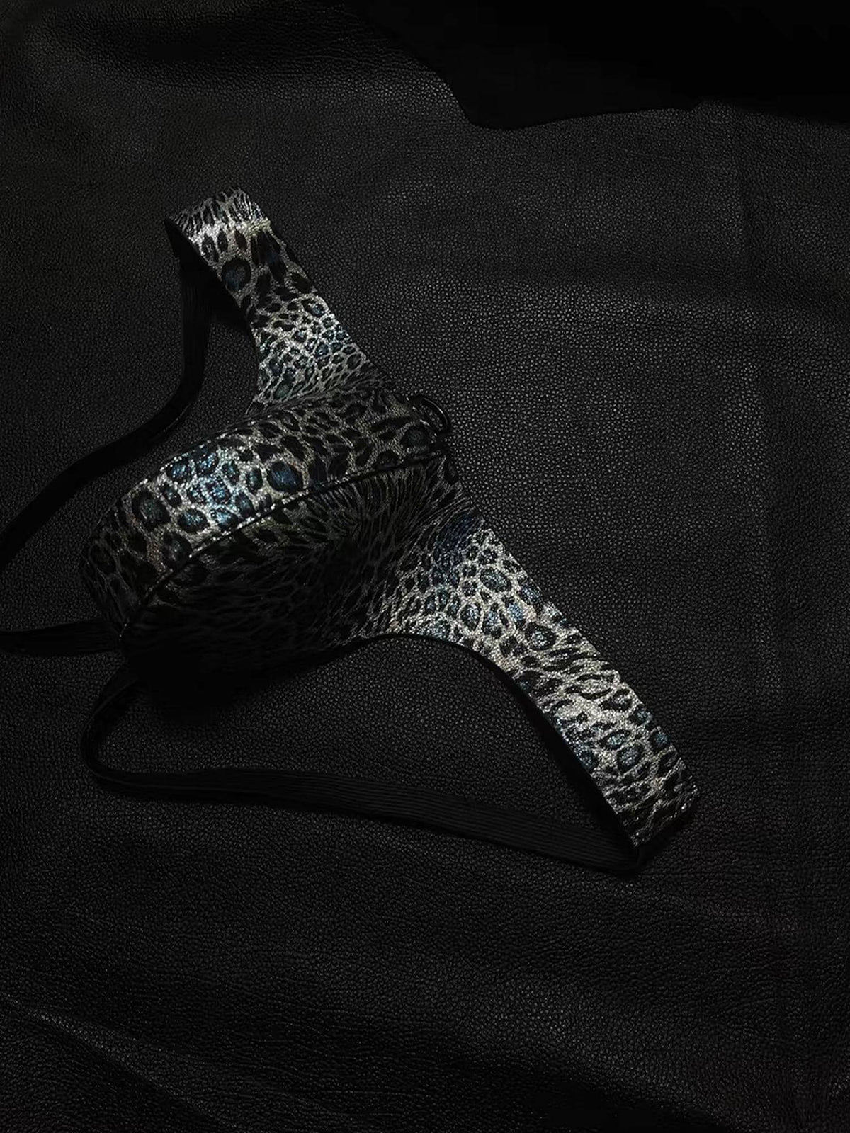 Handmade Personalized Genuine Leather Leopard Thong for Men,Double-Layer Cowhide underwear, Nightclub Stage Wear,Gift for Boyfriend Husband