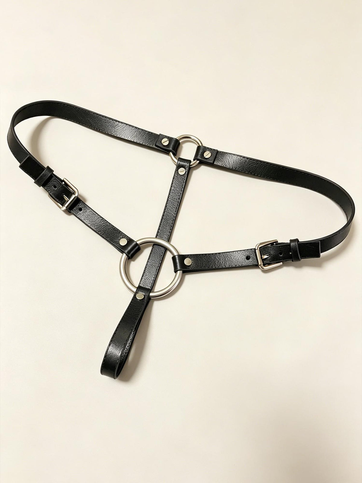 Handmade Genuine Leather Thong Men‘s ,2-in-1 Convertible Pouch & Strap G-String, Black Calfskin+ Crocodile,O-Ring Pouch, gift for husband