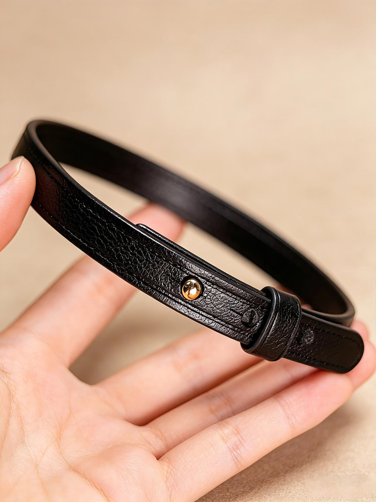 Handmade Personalized genuine leather minimalist black choker, necklace&bracelet, 10mm width, adjustable size.gift for her/him.