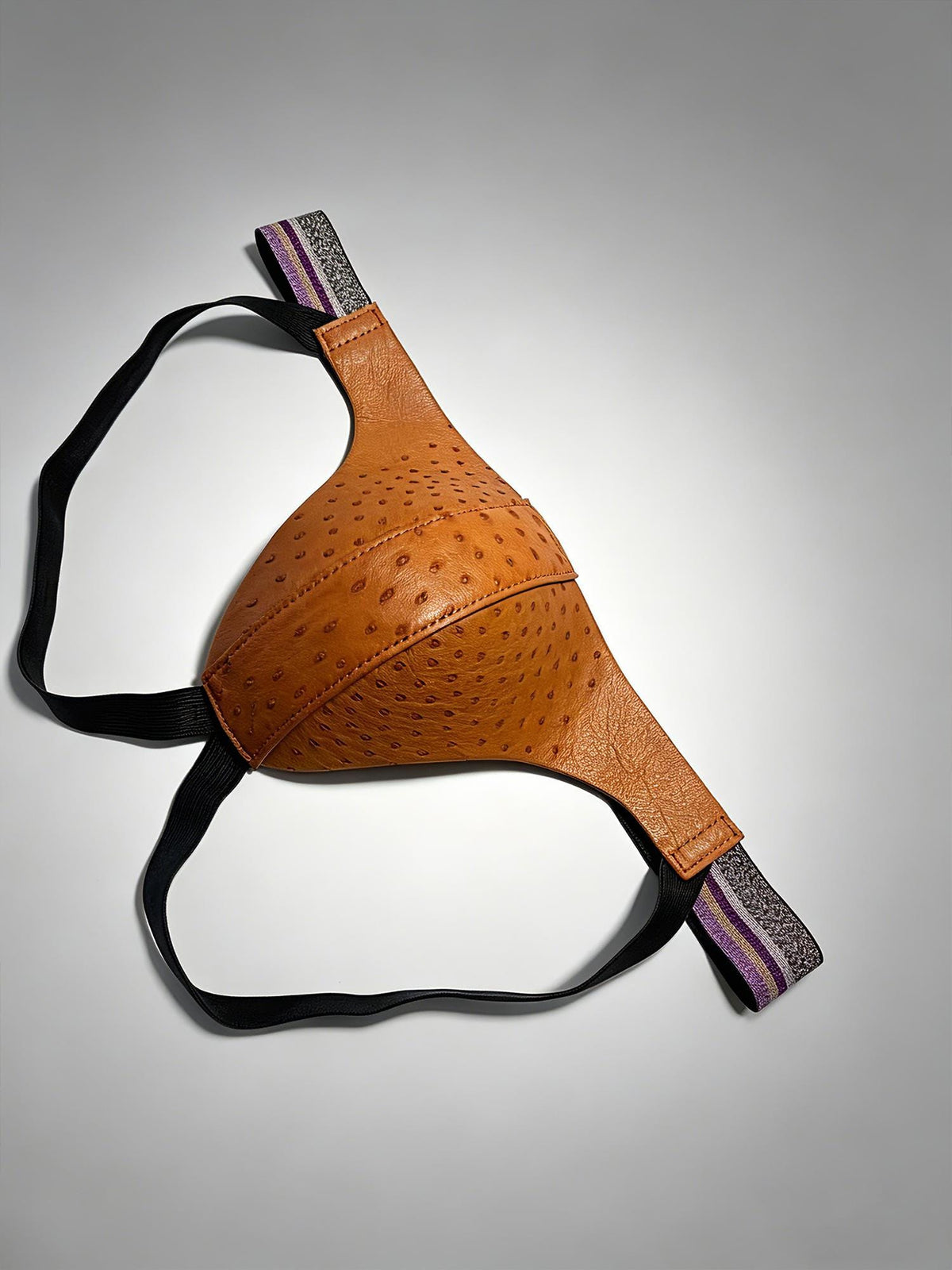 Handmade Ostrich Leather Men's Thong Underwear, Calfskin Lined, Custom Color