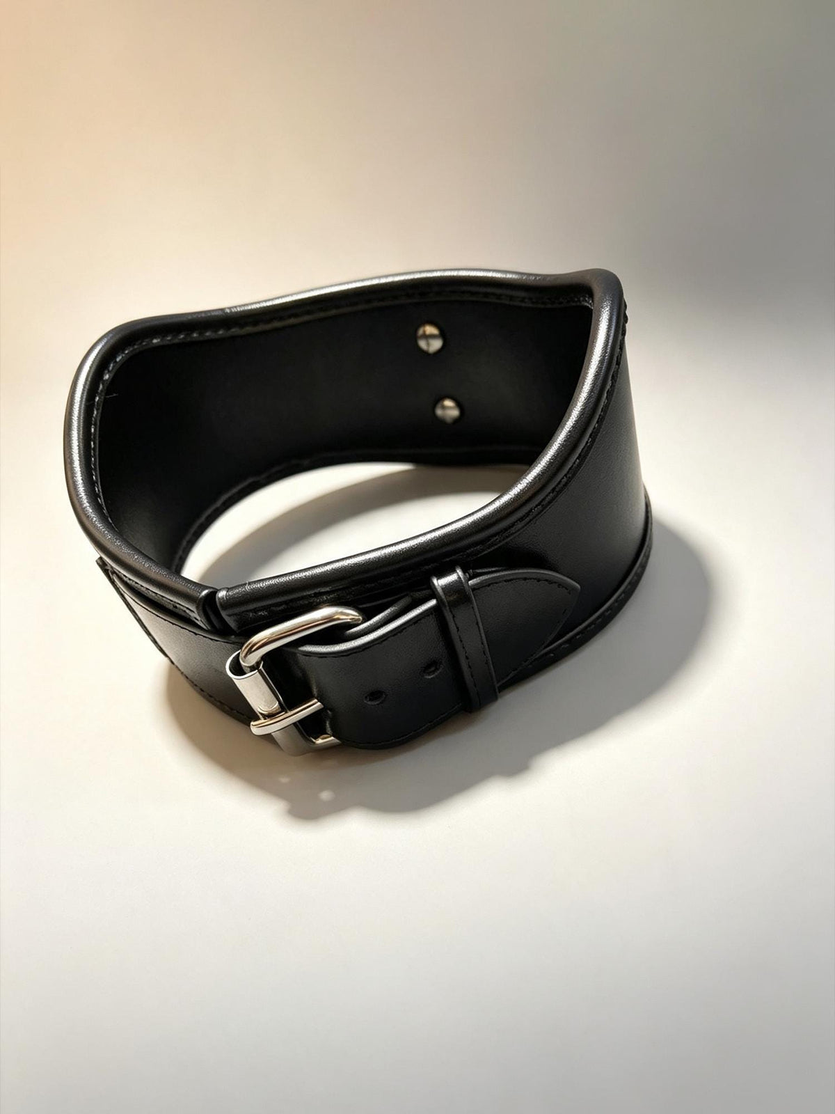 Handmade Wide  Genuine Leather Collar Choker for Men Women,Thick Necklace with Large Metal O-Ring,Punk Gothic Cosplay,Heavy-Duty Accessory
