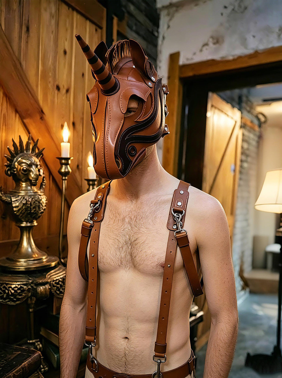 Handmade Genuine Leather Men‘s hardness,Stainless Steel Hardware  Suspenders, Back Cross Design,Camera Strap,Custom Color Available