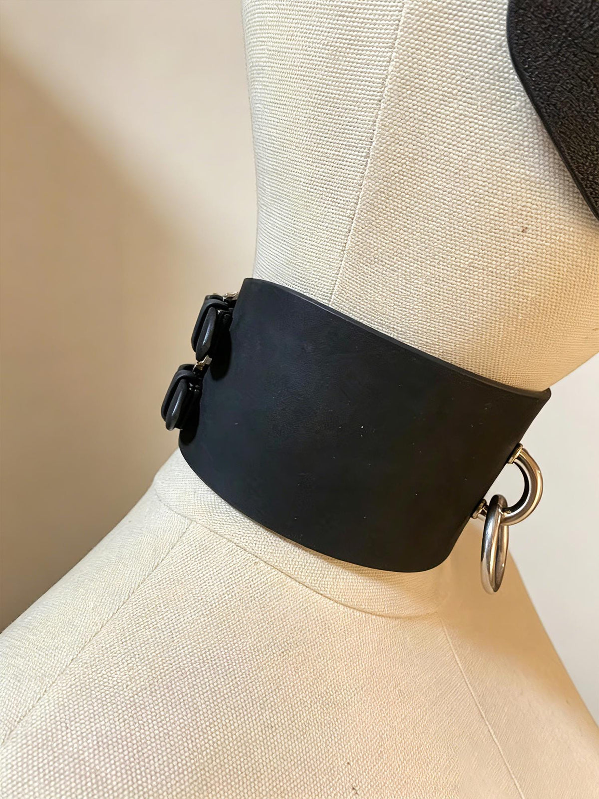 Handmade Personalized Wide Crazy Horse Genuine Leather Choker,Custom name Statement O-Ring Collar, Gothic Punk Necklace,gift for boyfriend
