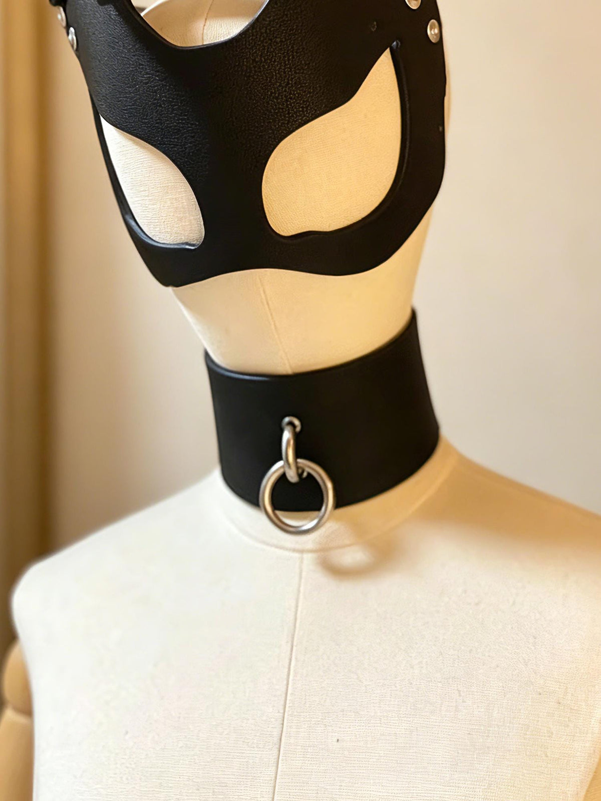 Handmade Personalized Wide Crazy Horse Genuine Leather Choker,Custom name Statement O-Ring Collar, Gothic Punk Necklace,gift for boyfriend