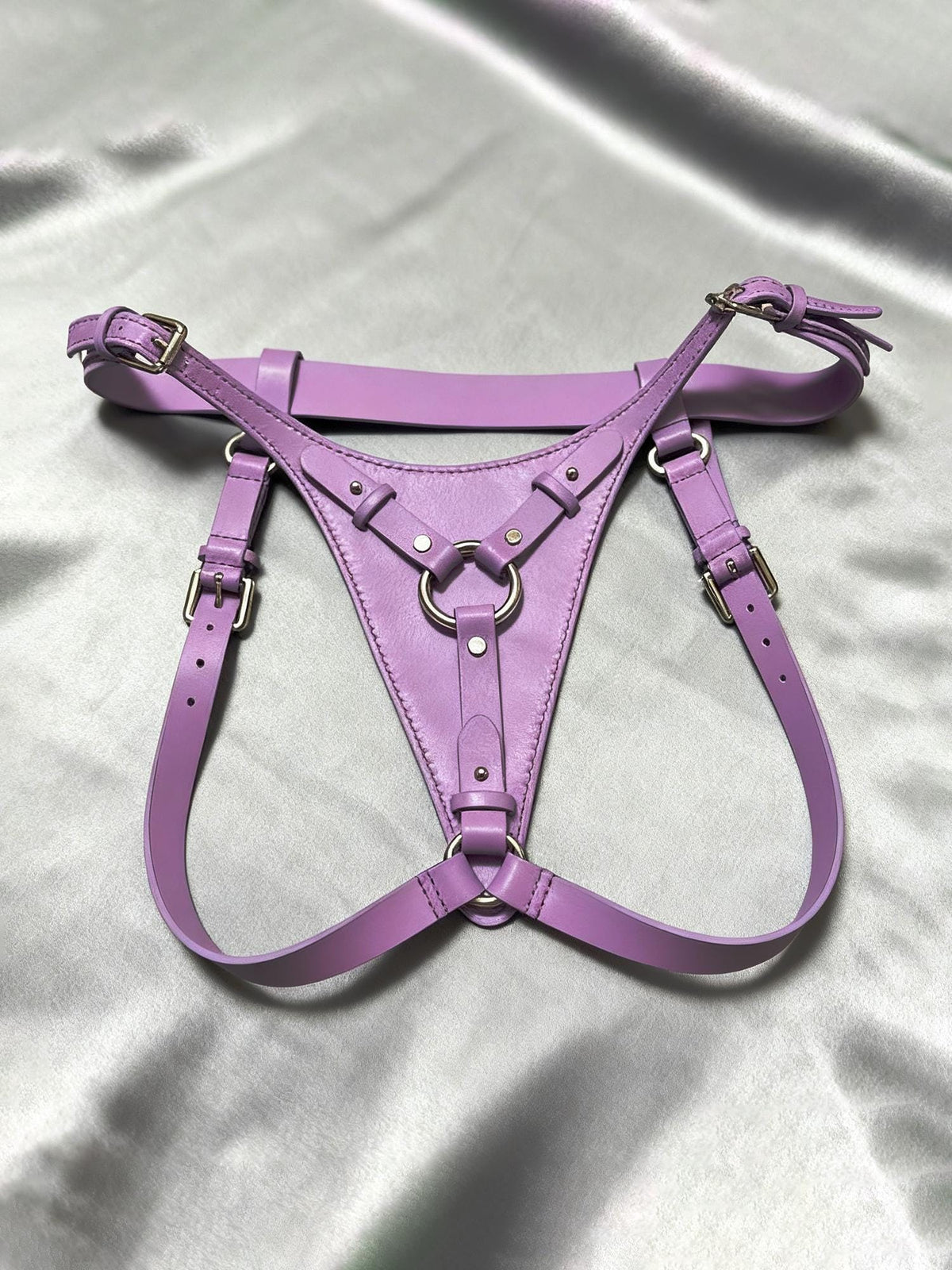 Genuine Leather O-Ring Thong for Women,Handmade Harness-Style underwear, Adjustable Waist tie.Name Engraving, Edgy Lingerie Gift for Her