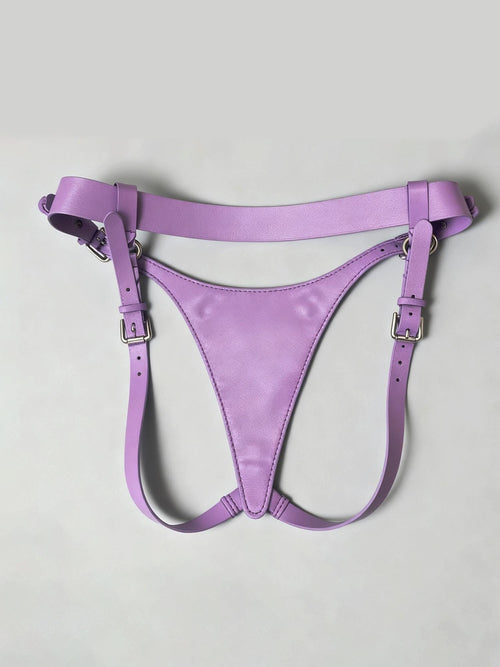 Genuine Leather O-Ring Thong for Women,Handmade Harness-Style underwear, Adjustable Waist tie.Name Engraving, Edgy Lingerie Gift for Her