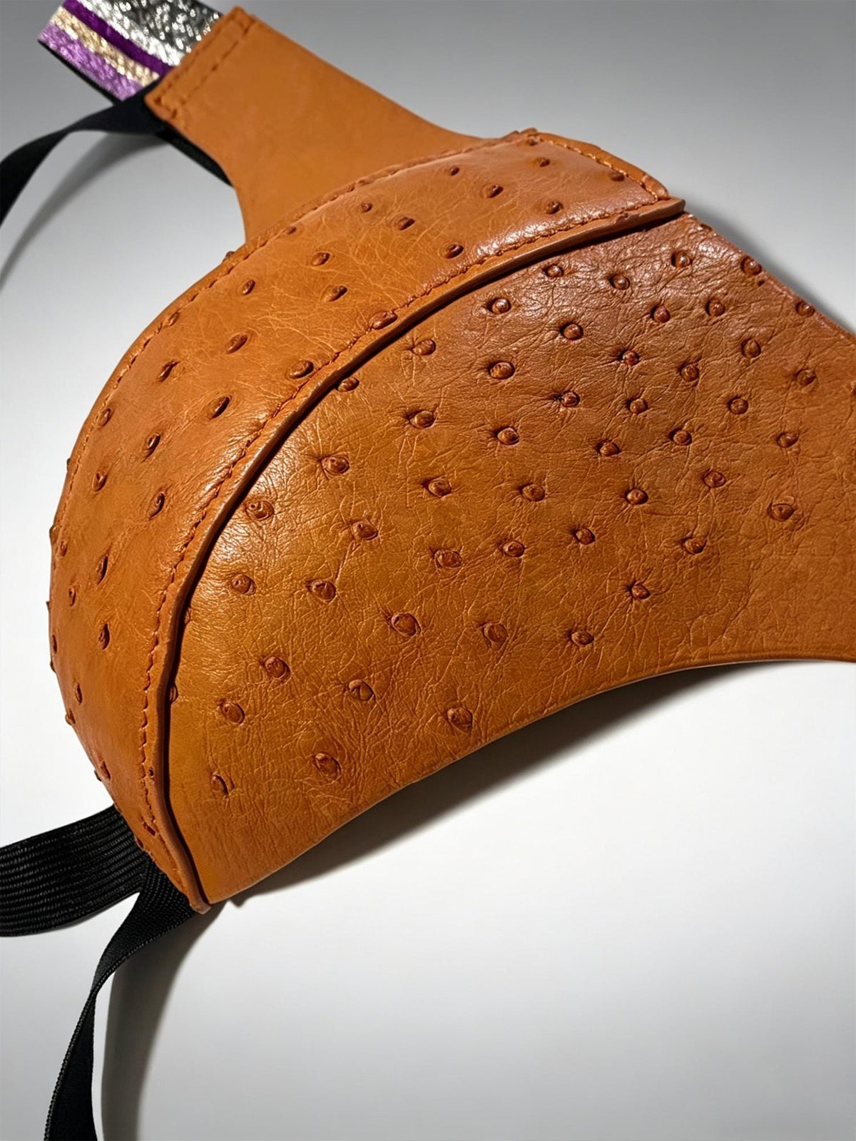 Handmade Ostrich Leather Men's Thong Underwear, Calfskin Lined, Custom Color