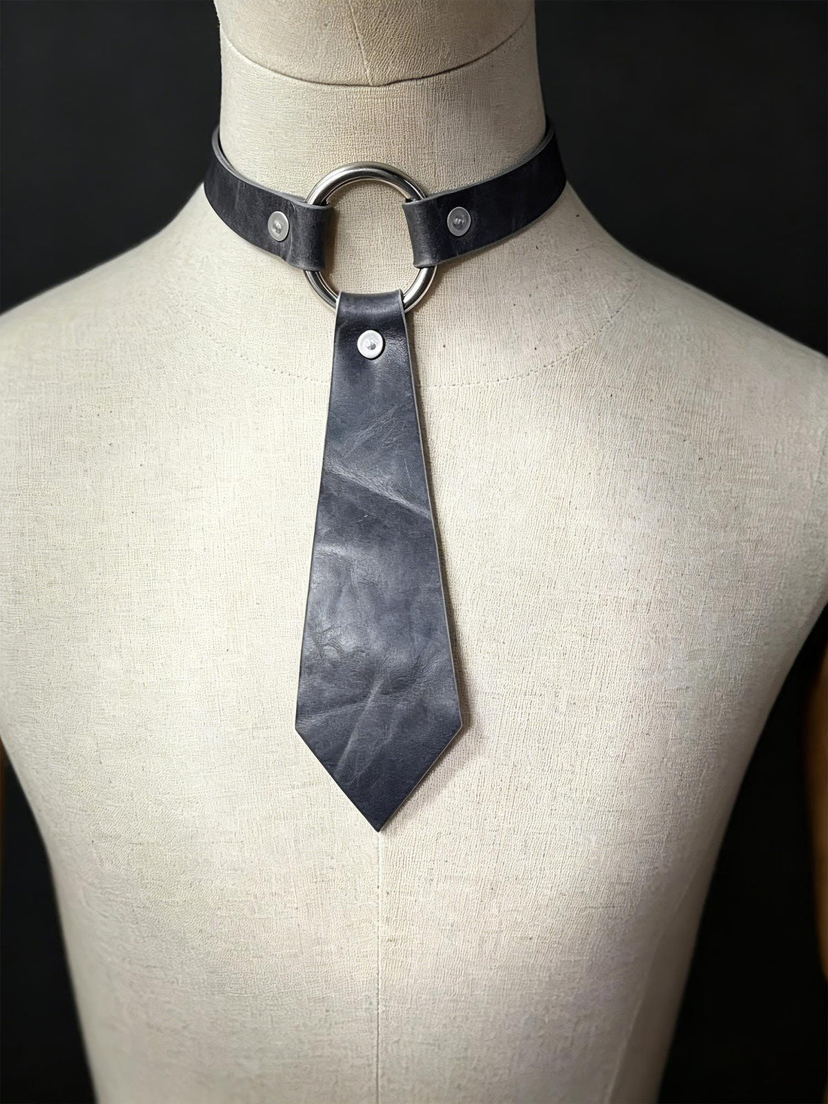 Handmade Personalized genuine Leather Choker necklace for Men Women,Custom Engraved Name Collar with Metal Ring,Accessory gift for couple