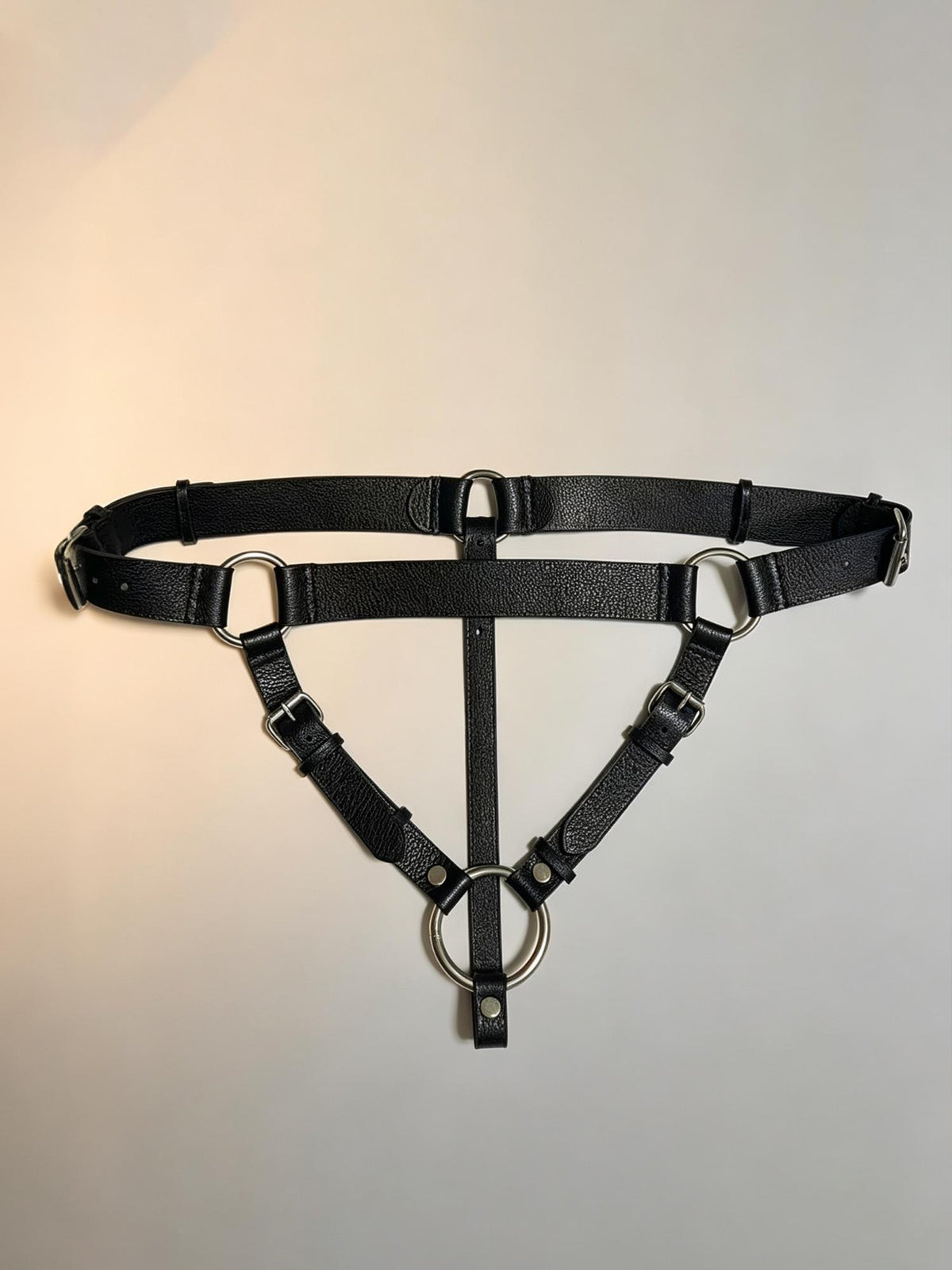 Handmade Leather Strap Thong for Men,Interchangeable O-Ring, Adjustable Tie Straps, Genuine Cowhide G-String, Hand-Stitched