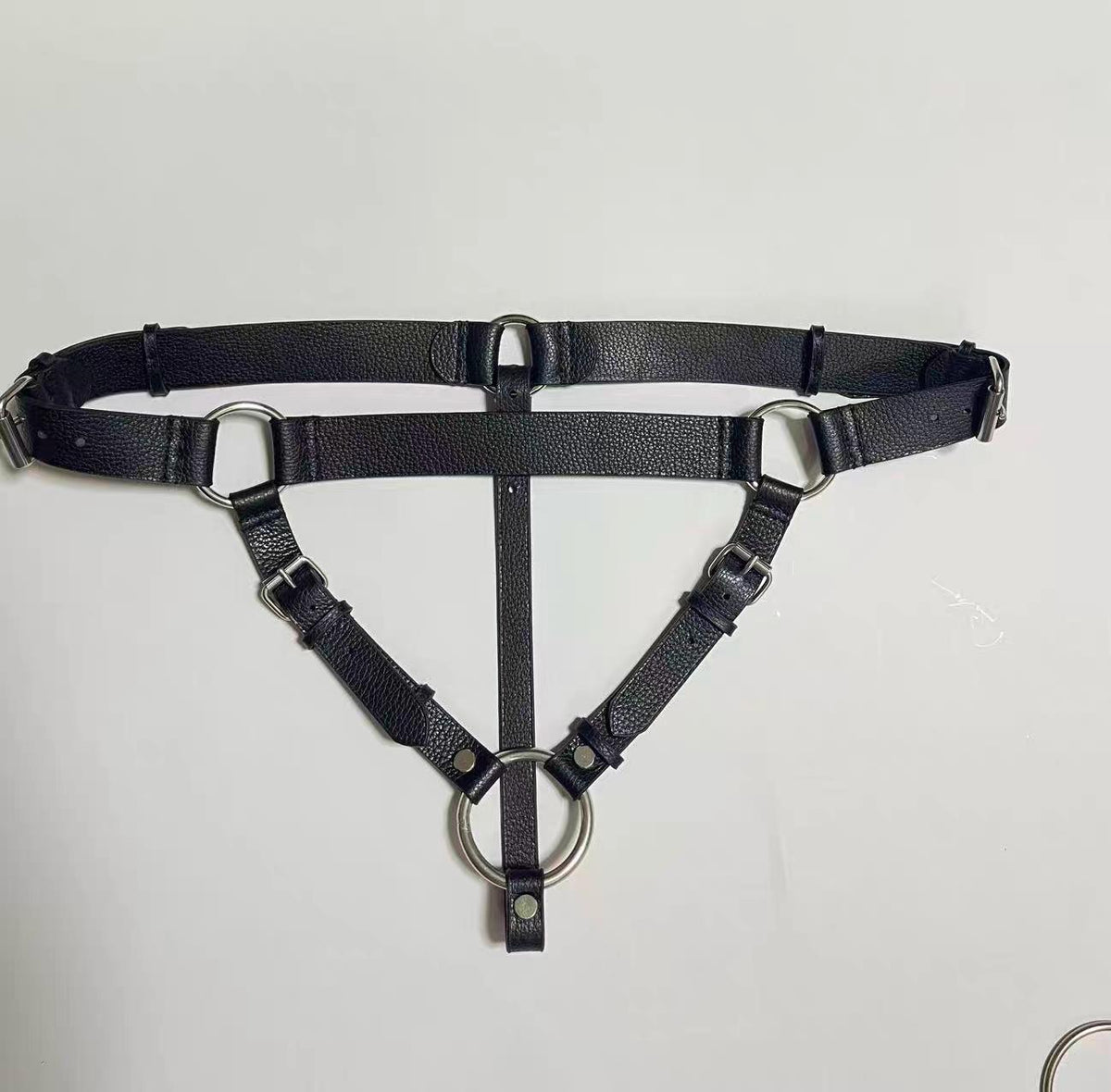 Handmade Leather Strap Thong for Men,Interchangeable O-Ring, Adjustable Tie Straps, Genuine Cowhide G-String, Hand-Stitched