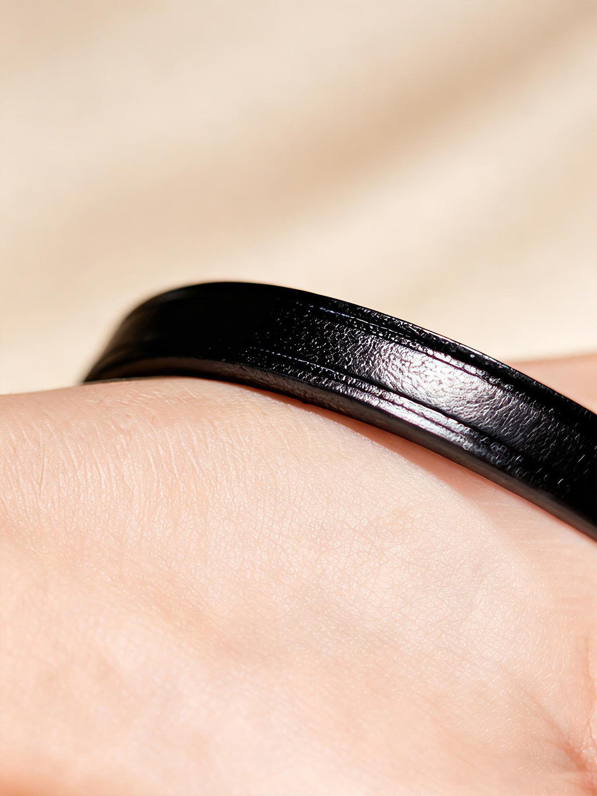 Handmade Personalized genuine leather minimalist black choker, necklace&bracelet, 10mm width, adjustable size.gift for her/him.