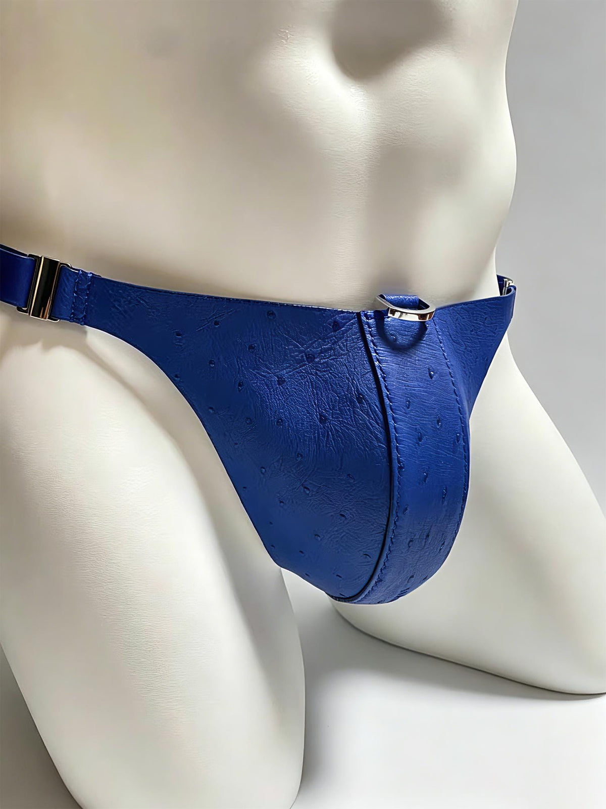 Handmade Personalized Men's Rare Ostrich Leather Thong, Custom Genuine Leather Underwear, Nightclub Bar Party Stage Wear,Unique Gift for Him