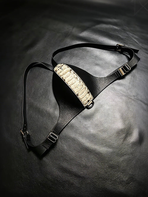 Bespoke Luxury Leather Thong for mens,Exotic Snake Skin&Italian Calfskin underwear with Metal D-Ring,Handmade Adjustable fit,Unique Gift